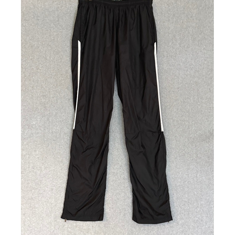 Nike Track Pants Mens XS Black White Stripe Ankle Zip Pockets Athletic Running
